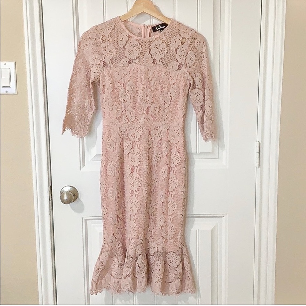 Lulus Blush Lace Dress XS
